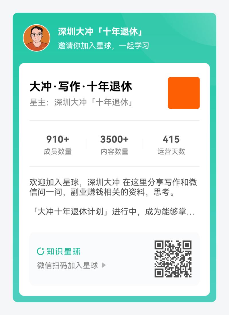 图片[3]-今天是个好日子，因为去年今日，我从星球加到了超级贵人：IDO老徐，今天刚好一年了。 之前我说过，我是关注了另一位超级贵人-大冲十年退休