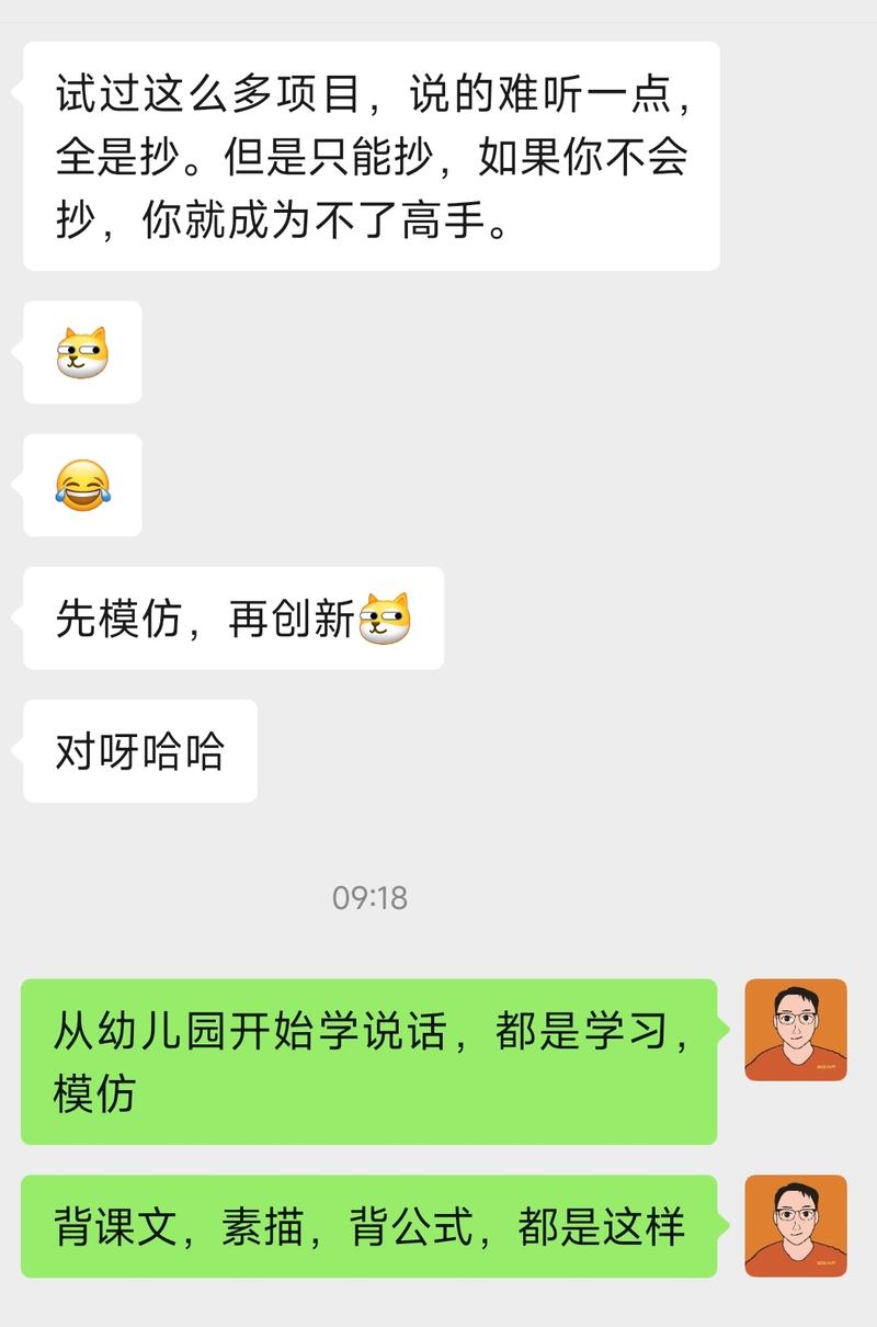 怎么看待学习，模仿，借鉴。-大冲十年退休