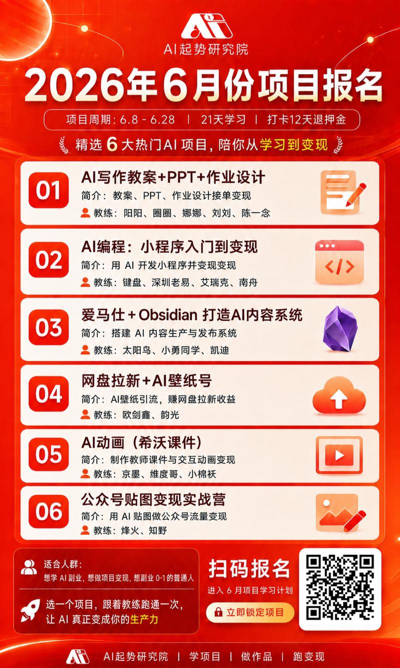 答案：你好啊，看得出来你非常有上进心，AI 赚钱，看看这 6 个 AI 项目，可以报名 1-2 个，146 简单一点，低-大冲十年退休